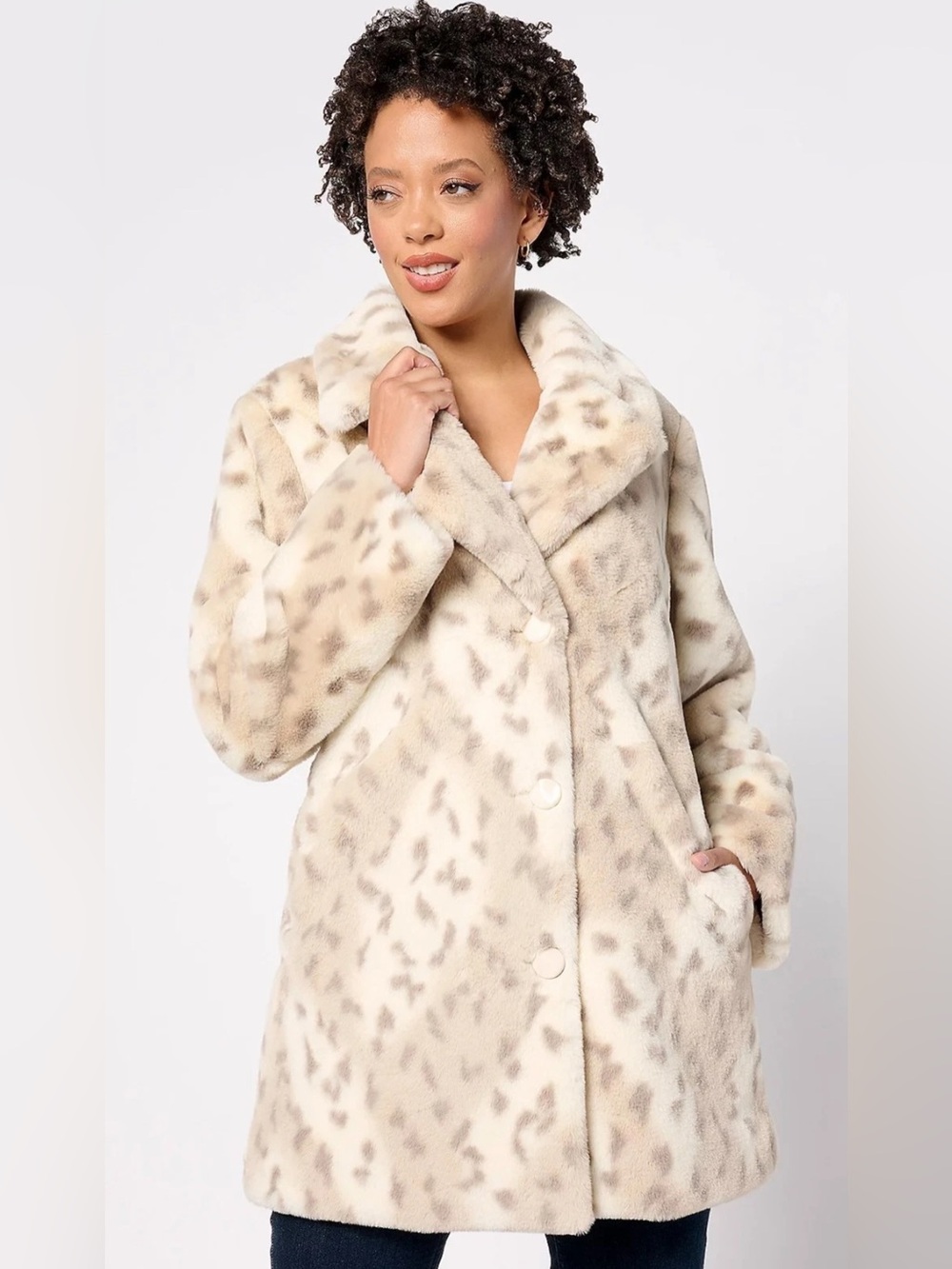 Dennis Basso QVC 30th Anniversary Lynx Faux Fur Coat, Size 1X